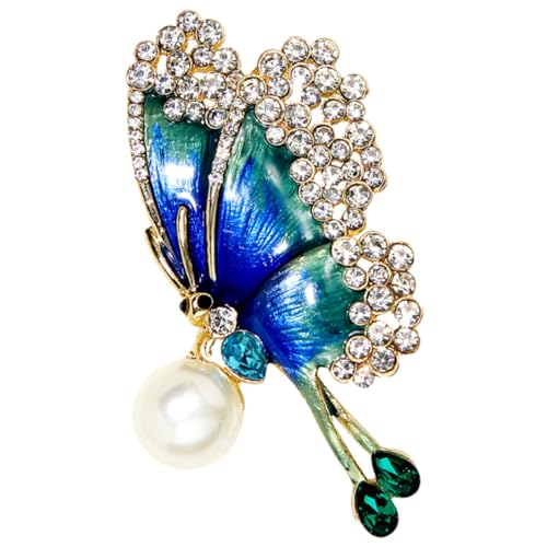 FRCOLOR Schmetterlingsbrosche Anstecknadel mit Funkelnden Strasssteinen Kleidung Brosche für Damen Dekorativer Lapel Pin für Jacken Taschen Hüte Langlebiges Legierungsmaterial von FRCOLOR
