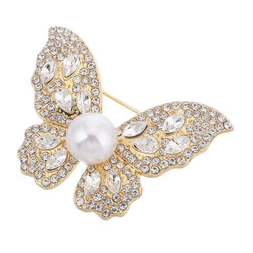FRCOLOR Schmetterlingsbrosche Damen Strass Vollverzierte Anstecknadel aus Zinklegierung Vielseitige Modebrosche für Kleider Mäntel Schals und Hochzeiten Elegantes Accessoire mit von FRCOLOR