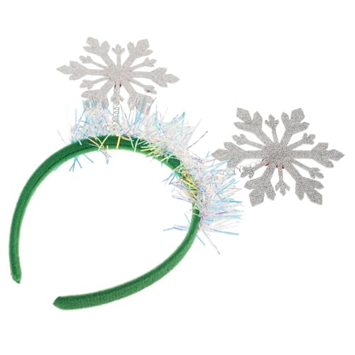 FRCOLOR Schneeflocken Haarreif Für Mädchen Weihnachts Stirnband Aus Pet Und Schneeflocken Kopfbedeckung Für Urlaubsparty Und Kostüm von FRCOLOR