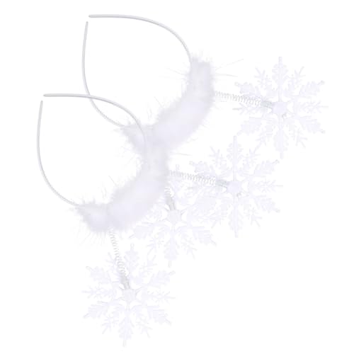 FRCOLOR 2stücke Weihnachts-schneeflocken Haarreif Eleganter Haarschmuck Für Festlichkeiten Für Weihnachtsfeiern Und Kostüm-events Robustem Und Weiße Farbgebung von FRCOLOR