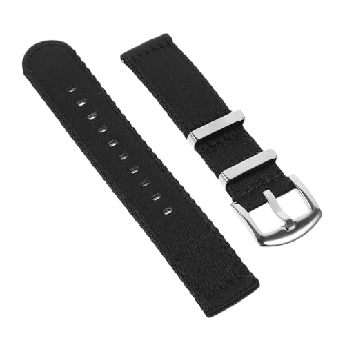 FRCOLOR Schnellveröffentlichungsgurt Band Für Spezifisch Robust Schnalle Schild Stoff Uhrenarmbänder Canvas -uhrengurt Uhrenzubehör Uhren Ersatzbänder Schwarz Nylon von FRCOLOR