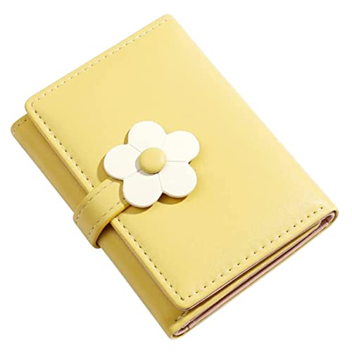 FRCOLOR Schülergeldclip einfach Geldbörse für Frauen Mädchenhandtasche Minimalistische Brieftasche klein Mädchen Geldbörsen Geldbörse im koreanischen Stil PU-Leder Yellow von FRCOLOR