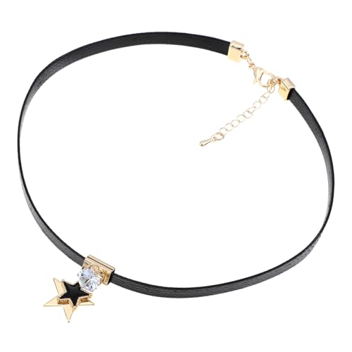 FRCOLOR Schwarze Choker Halskette mit Sternanhänger für Frauen Modischer Boho Schmuck Eleganter Modeschmuck für Valentinstag und Jede Gelegenheit von FRCOLOR