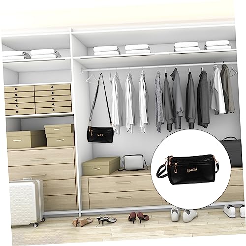 FRCOLOR Schwarze Damen Schultertasche mit Schleifen Design Crossbody Umhängetasche Mittlere Kapazität für Handy Geldbörse und Kosmetik Vielseitig für Alltag und Reisen Geeignet von FRCOLOR