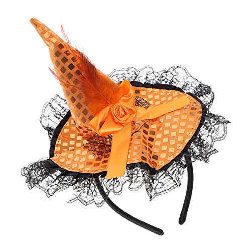 FRCOLOR Hexen Hut Hexenmütze Kostümzubehör Hexen-stirnband Hexenhut Stirnband Witch Costume Headband Kleiner Hexenhut Party-hexenhut Jungenkleidung Kürbis Halloween Damen Performance-hut von FRCOLOR