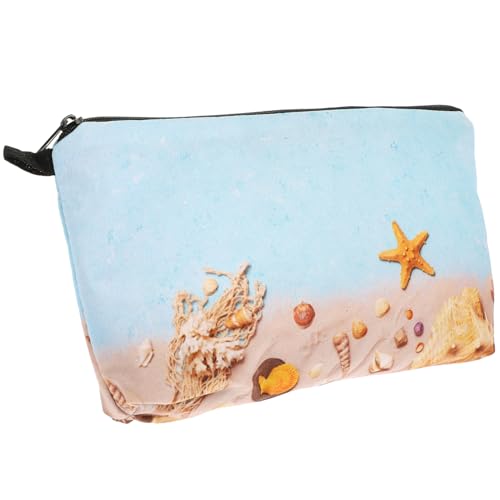 FRCOLOR Zipper Kosmetiktasche Für Damen Wiederverwendbare Make-up Tasche Mit Meeresstern-Design Handtasche Für Reisen Und Alltag Praktischer Make-up Organizer Für Unterwegs von FRCOLOR