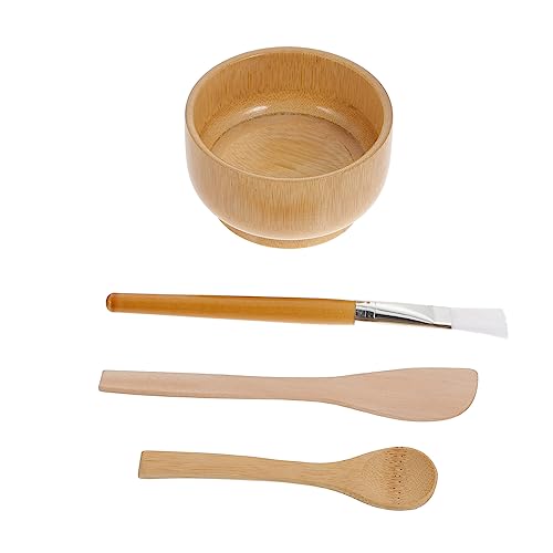 FRCOLOR Selbstgemacht Gesichtsmaske Mischwerkzeuge Holzschüssel Pinsel Löffel Für Zuhause Maskenschale Beauty Maskenschale Hautfreundlich Leicht Zu Reinigen Für Gesichtspflege Und von FRCOLOR