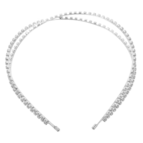 FRCOLOR Hochzeitsstirnbandkrone Glitzernd Mit Strasskopfschmuck Metall Haarspangen Für Damendiademe Schickes Stirnband Mit Edelstein Haar Und Krone Tiara Haarschmuck Für Frauen Mädchen von FRCOLOR