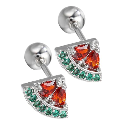 FRCOLOR Silber Ohrstecker Frucht Design Wassermelone Leicht Damen Ohrschmuck Party Mädchen Schmuck von FRCOLOR
