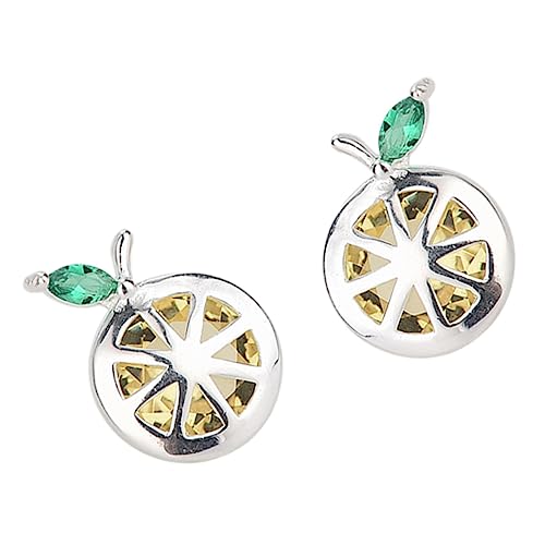 FRCOLOR Silber Ohrstecker Zitronenform Allergikerfreundlich Hautverträglich Ohraccessoires Damen Kleine Geschenkidee von FRCOLOR