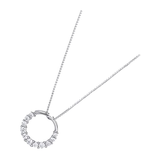 FRCOLOR Silber Ring Halskette Damen Clavicle Schmuck mit Einfachem Design Elegant für Jede Gelegenheit Leicht Komfortabel von FRCOLOR