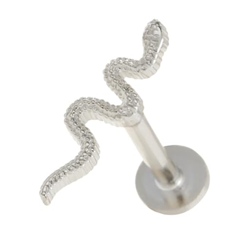 FRCOLOR Silber Snake Ohrstecker Piercing Earring Leichtes Kleines Cartilage Ohrpiercing Damen Schmuck Geschenkidee von FRCOLOR