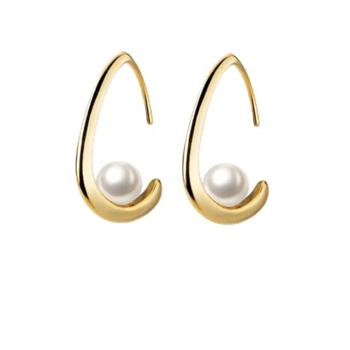 FRCOLOR Silber Wasserfall Ohrhänger Damen Perlenohrringe Vergoldet Ohrdekoration Ohraccessoires Für Alltag Und Festliche Anlässe von FRCOLOR