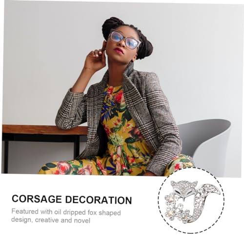 FRCOLOR Silberne Fuchs Brosche Corsage Schmuck Kreative Anstecknadel für Pullover Jacke Accessoire Damen und Mädchen Party Kleidung Dekoration von FRCOLOR