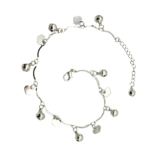 FRCOLOR Silberne Fußkette mit Zartem Herzanhänger Stilvolle Knöcheldekoration und Modisches Schmuckstück für Frauen Geeignet von FRCOLOR