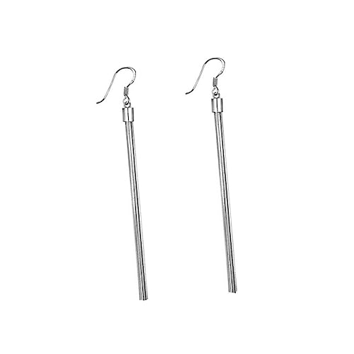 FRCOLOR Silberne Lange Ohrhänger mit Modischen Tasseln Sechsfacher Draht Design Leichte Auffällige Ohrschmuck für Damen Einfach zu Tragen als Paar Verkauft von FRCOLOR