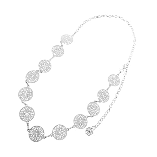 FRCOLOR Silberne Taillenkette Damen aus Hochwertigem Metall Modischer Schmuckgürtel für Kleider Pullover und Anzüge Langlebiges Design Vielseitiges Damen Accessoire für Outfits FRCOLOR Silberne Taillenkette Damen aus Hochwertigem Metall Modischer Schmuckgürtel für Kleider Pullover und Anzüge Langlebiges Design Vielseitiges Damen Accessoire für Outfits von FRCOLOR