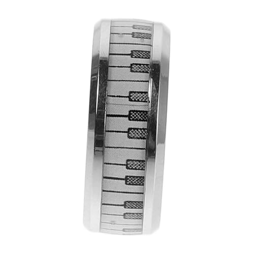 FRCOLOR Silberner Herrenring Edelstahl Kreativer Elektronischer Klavierring Modischer Schmuck Für Partys Alltag Komfortabler Robuster Fingerschmuck von FRCOLOR