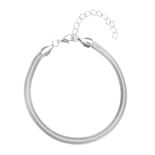 FRCOLOR Silbernes Damen Fußkettchen Feine Fischschuppen Kette Leichtes Strand Schmuck Elegant Knöchelarmband Geschenkidee von FRCOLOR