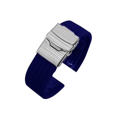 FRCOLOR Silikon Uhrenarmband Blau Ersatz Armband Für Uhren Kratzfest Atmungsaktiv Passend Für Uhren von FRCOLOR