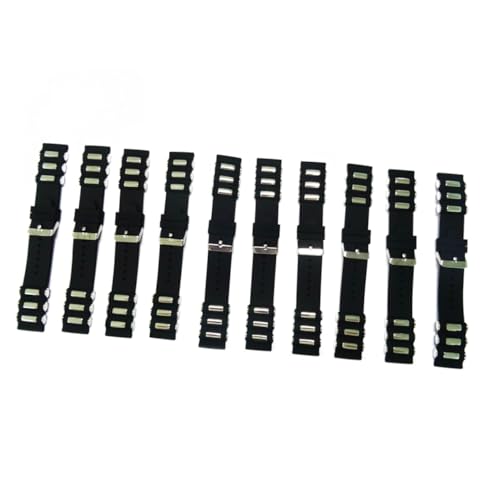 FRCOLOR Silikon Uhrenarmband Schwarz Sportlich Verstellbar mit Edelstahl Faltschließe für Uhren Herren und Damen von FRCOLOR