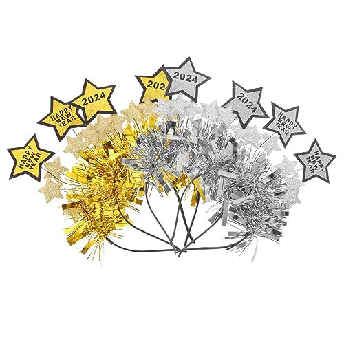 FRCOLOR 4stücke Neujahrs-stirnbänder Mit Funkelnden Sternen Dekorative Party-accessoires Für Erwachsene Und Fotorequisiten Für Silvesterfeiern von FRCOLOR