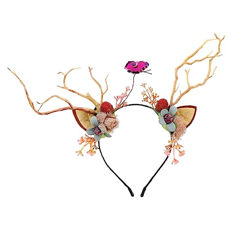 FRCOLOR Simulation Geweih Haarreif Weihnachts-brautkopfschmuck Mit Zweig-design Für Kostümpartys Und Festliche Anlässe Handgefertigte Dekoration Für Feiertage von FRCOLOR