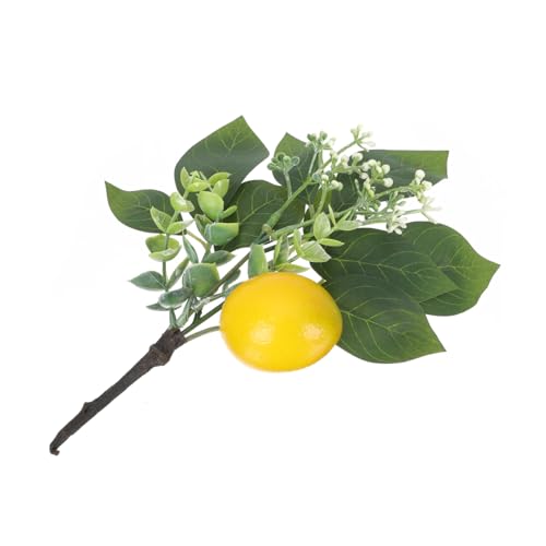 FRCOLOR Simulation Zitronenblumenarrangement Dekoratives Künstliches Obst Geäst Fälschung Zitronentablett Dekoration Zweig Gefälscht Realistisch Wohnlayout- Yellow Plastik von FRCOLOR