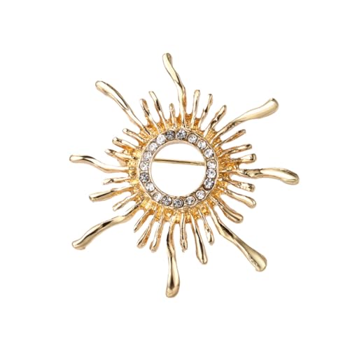 FRCOLOR Sonnenblumen Brosche Damen Vintage Anstecknadel aus Langlebiger Legierung Modisches Kleidungszubehör für Kleider Taschen Schals Stilvoller Leichter Schmuckpin von FRCOLOR