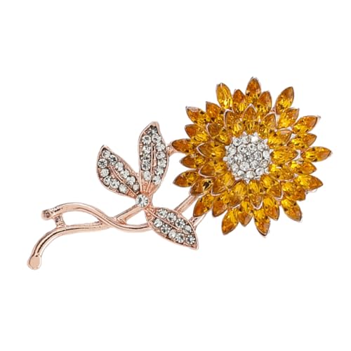 FRCOLOR Sonnenblumen Brosche für Damen Anstecknadel Legierung mit Funkelnden für Kleidung Mantel Hut Perfektes von FRCOLOR