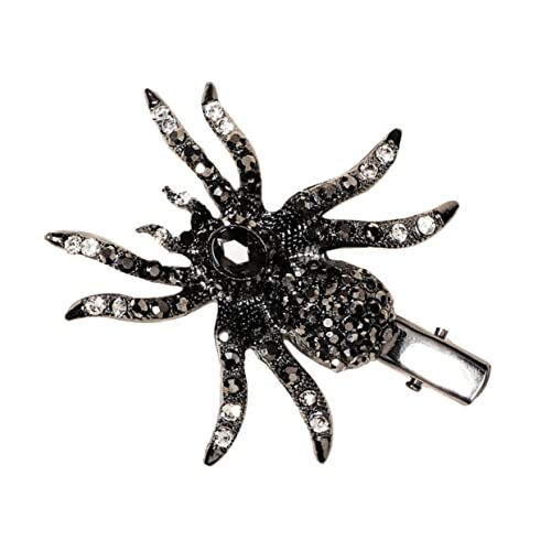 FRCOLOR Spinne Haarnadel Kristall-strass-haarspangen Halloween-haarschmuck Schwarze Spinnenhaarspangen Halloween-haarspangen Für Kinder Mädchen Strass-clip Legierung Strass Persönlichkeit von FRCOLOR