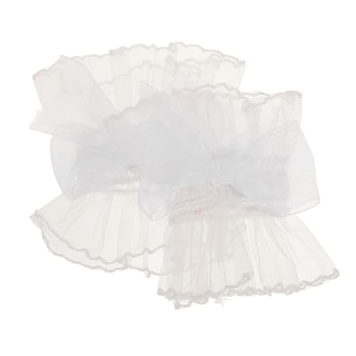 FRCOLOR Spitzen armstulpen Damen mit Schleifen design Elastische Fingerlose Tüll manschetten Atmungsaktive Kurze Braut Party accessoires für Hochzeit und Tanz von FRCOLOR