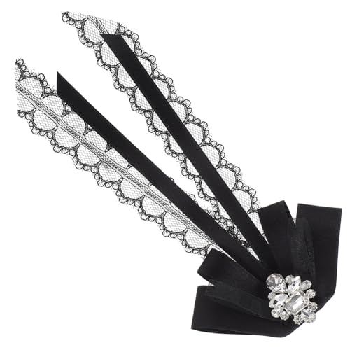 FRCOLOR Spitzenbrosche Broschen Für Frauen Corsage Damenbroschen Anstecknadeln Große Anstecknadel Große Fliege Mantel Anstecknadel Brosche Für Uniform Schleifenbrosche Schwarze von FRCOLOR