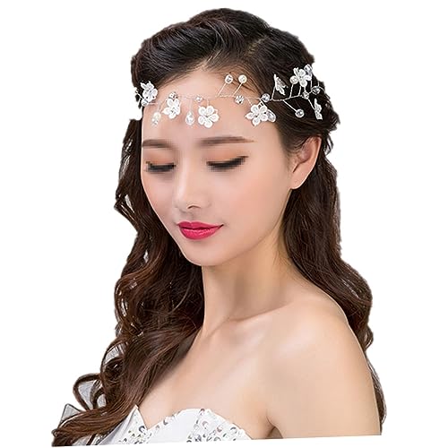 FRCOLOR Wedding Hair Accessories Hochzeitshaar Schmuck Haarschmuck Hochzeit Kopfschmuck Weiß Braut Stirnband Koreanisch von FRCOLOR