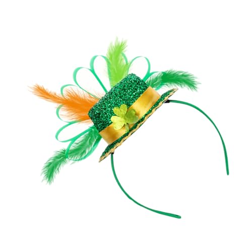 FRCOLOR St Patrick's Day Haarreif mit Kleeblatt und Kleinem Hut Festliches Kostümzubehör für Karneval Mottoparty und Feierlichkeiten Auffälliges Haarschmuck Accessoire für Damen von FRCOLOR