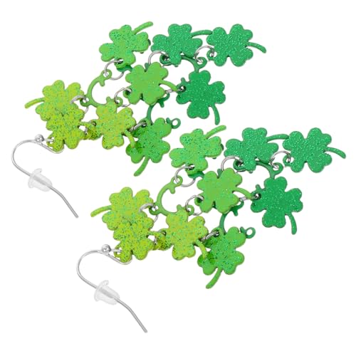 FRCOLOR St Patrick's Day Kleeblatt Ohrringe Damen Grün Shamrock Hängend Irish Celebration Schmuck Einzigartiges Design Komfortabel Robust Festliche Damenohrringe von FRCOLOR