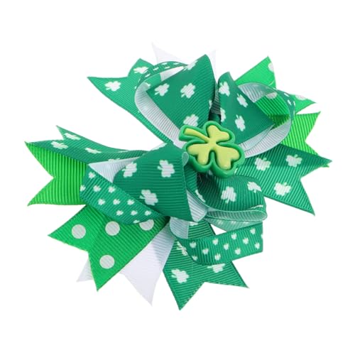 FRCOLOR St Patricks Day Haarspangen Kleeblatt Haarspange Kleeblatt Haarschmuck St Patricks Day Haarschleifen St Patricks Day Haarschmuck St Patricks Day Schleifen Gurtband von FRCOLOR
