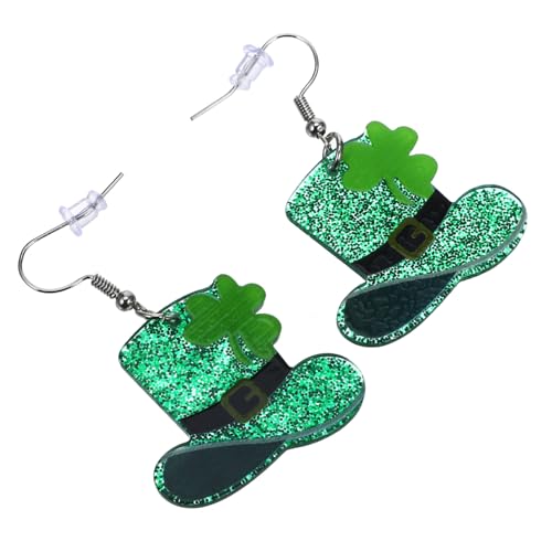 FRCOLOR St Patricks Day Ohrringe Grüne Kleeblatt Ohrringe Handgefertigt Party Accessoires Damen Frühling Fest Schmuck von FRCOLOR