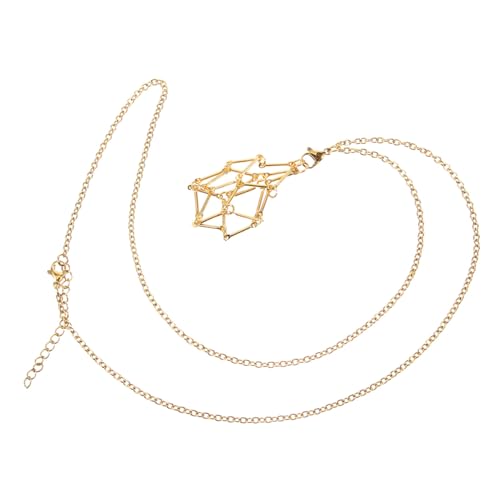 FRCOLOR Stabiler Metall Kristallsteinhalter Halskette mit Verstellbarem Anhänger Käfig für DIY Schmuckherstellung und Dekoratives Aufhängen von Edelsteinen für Damen und Vielseitige von FRCOLOR