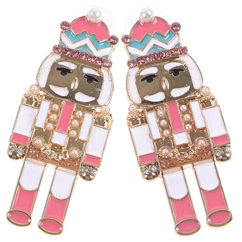 FRCOLOR Statement Nutcracker Ohrringe Damen Tropfenohrringe aus Langlebiger Zinklegierung Festliche Kostümschmuck Einzigartiges Design und Verschleißfest für Weihnachten und Alltag von FRCOLOR