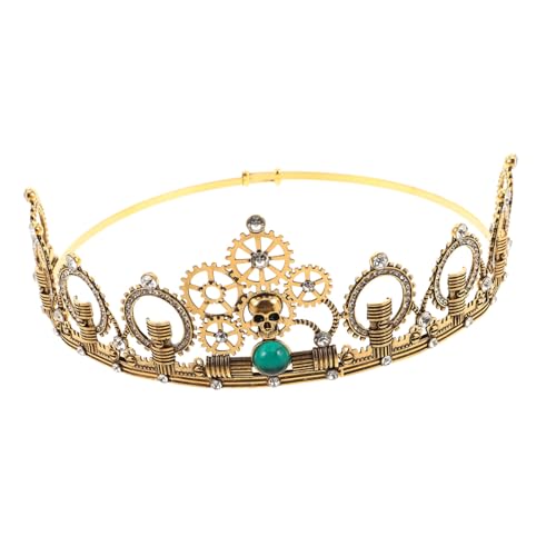 FRCOLOR Sekelon-stirnband Mit Totenkopf-ornament Und Steampunk-kopfbedeckung Performance-stirnband Für Halloween-veranstaltungen Retro-krone Und Stylische Stirnbänder Für Damen von FRCOLOR