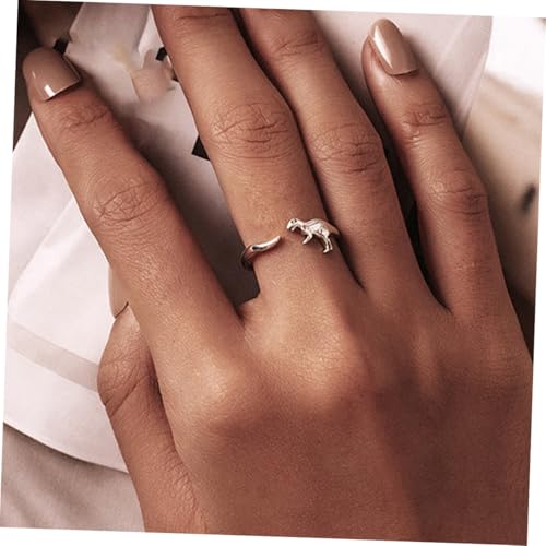 FRCOLOR Sterlingsilber Dinosaurier Ring Damen Offener Fingerring Modeschmuck Vintage Stil Eleganter Schmuck für Alltag Party Halloween Cosplay von FRCOLOR