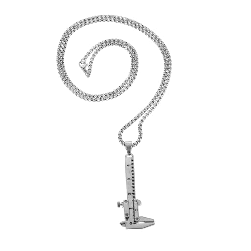 FRCOLOR Stilvolle Herren Damen Halskette aus mit Einzigartigem Maßband Anhänger Vielseitig als Schmuck und Werkzeug Lange Kette für Eleganten Look Robust und Langlebig von FRCOLOR