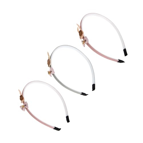 FRCOLOR Stirnbänder Für Mädchen 3er-pack Haarband Mit Hasenohren Tier-kopfbedeckungs-set Bequemes Design Zufällige Farbe von FRCOLOR