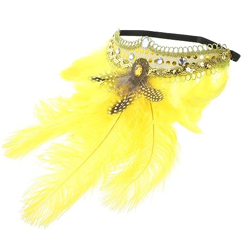 FRCOLOR Stirnband 1920er Kopfschmuck Für Damen Faszination Für Frauen Karnevals-fascinator-kopfschmuck Haarschmuck 20er Feder Haarband Tanzparty Diamant Fräulein Lieferungen Charmant von FRCOLOR