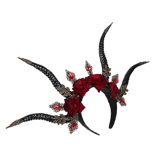 FRCOLOR Teufelshörner-stirnband Aus Kunststoff für Halloween-partys Kopfbedeckung Gothic-kostüm Zubehör Haarreif für Foto-requisite von FRCOLOR
