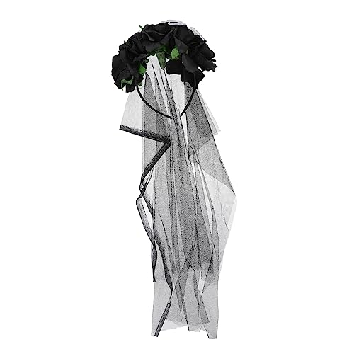 FRCOLOR Halloween Haarschmuck Mit Netz-veil Und Kunstblume Für Kostümparty Und Langlebiges Und Headpiece Für Festliche Anlässe von FRCOLOR