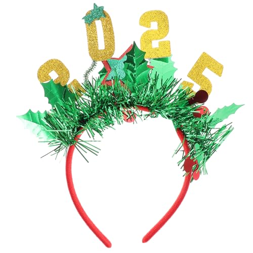 FRCOLOR Stirnband Für Frauen Neujahr 2025 Weihnachten Glitzer Haarband Kopfschmuck Für Urlaubsparty von FRCOLOR