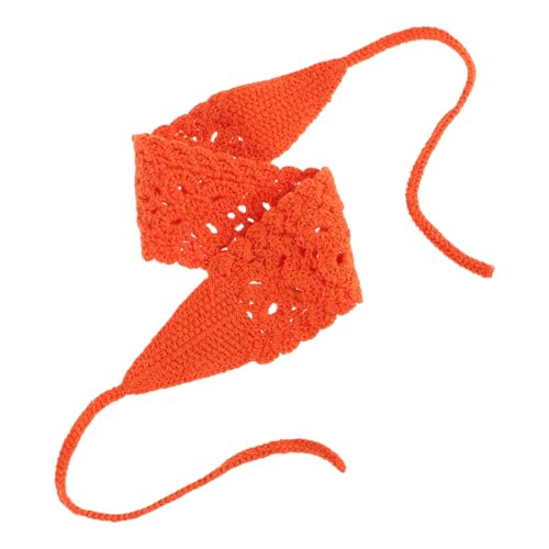 FRCOLOR Stirnband High-End-Haarnadeln Kopftücher, die hinten gebunden werden Haarband Breite Haarbänder süße Stirnbänder für Frauen floraler Haarschal Gestrickte Baumwolle Orange von FRCOLOR