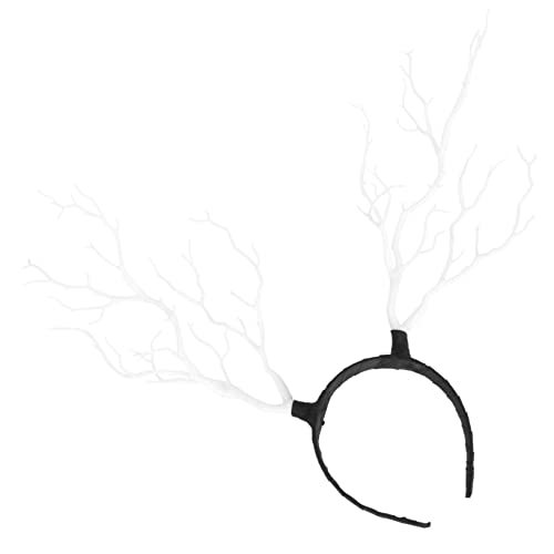 FRCOLOR Stirnband Kopfbedeckung Aus Geweihzweig Kopfbedeckung Aus Hirschhorn Weihnachts-haarschmuck Weihnachtliche Haardekoration Kostüm Damen Stirnbänder Weihnachten Umweltkleber Weiß von FRCOLOR